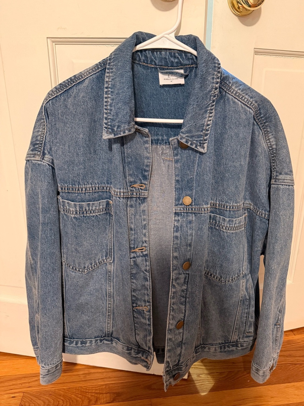 Light Blue Denim Jean Jacket - Casual Oversized Fit